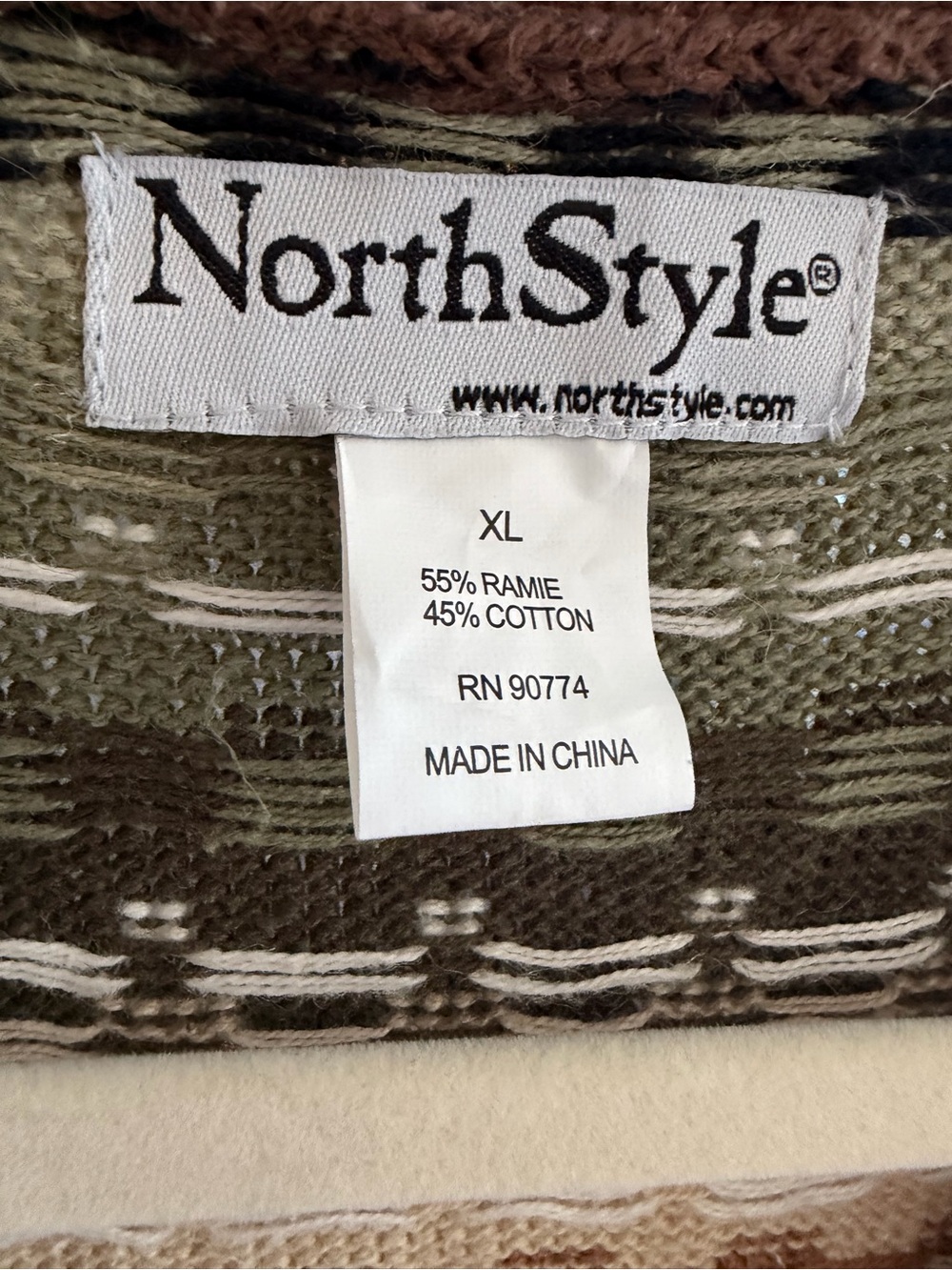 NorthStyle XL Ramie Cotton Southwestern Cardigan Boho Western Aztec Long - Picture 3 of 7